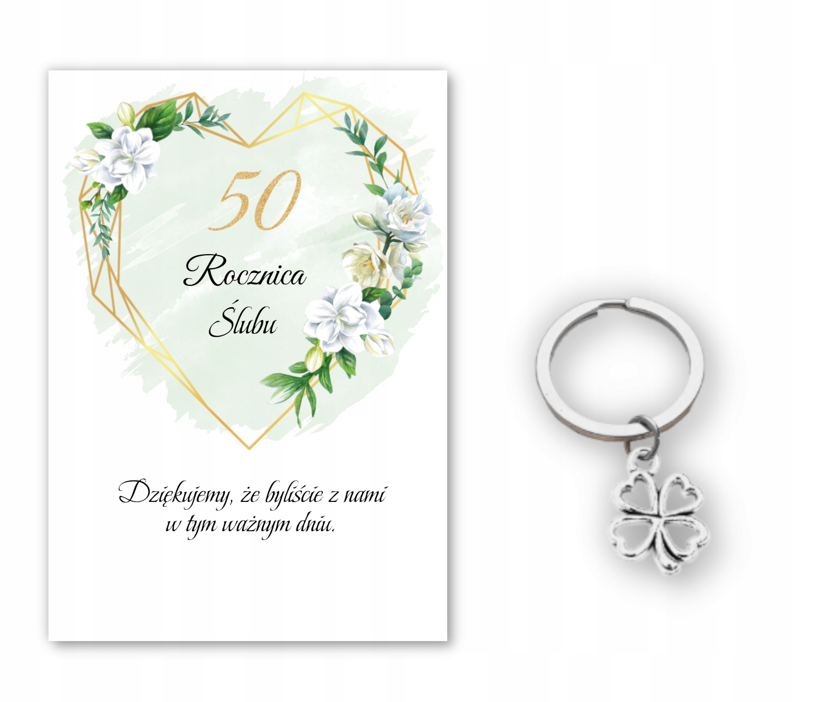 Podziękowanie dla gości breloczek 50 ROCZNICA ŚLUBU