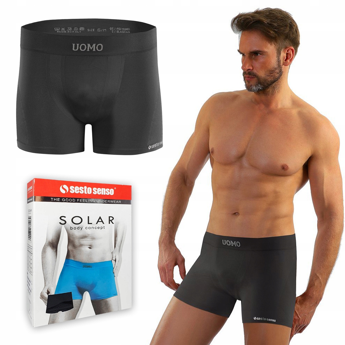 

Sesto Senso Solar bezszwowe bokserki męskie - L/XL