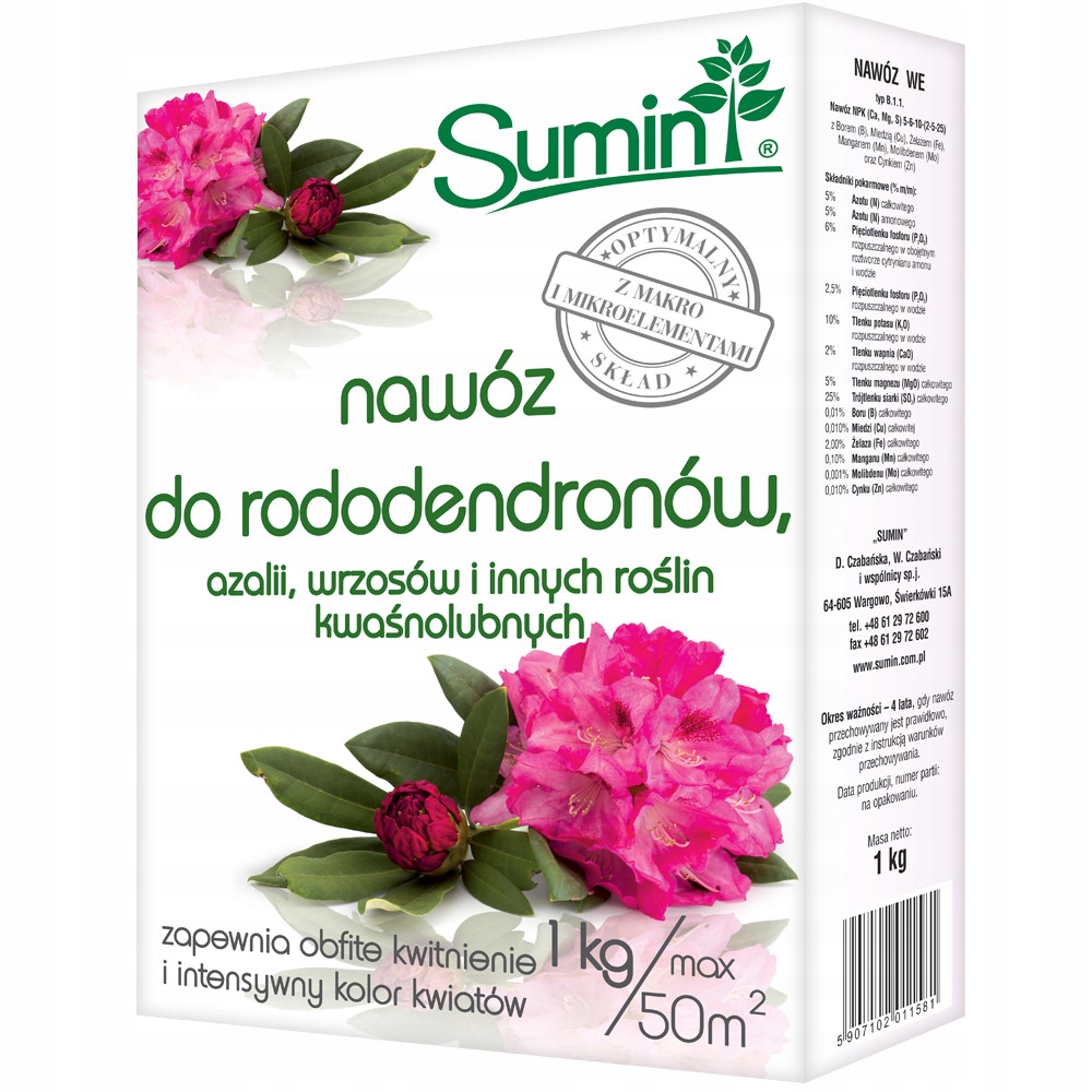 

Nawóz Sumin Do Rośl. Kwaśnolubnych/rododendron 1KG