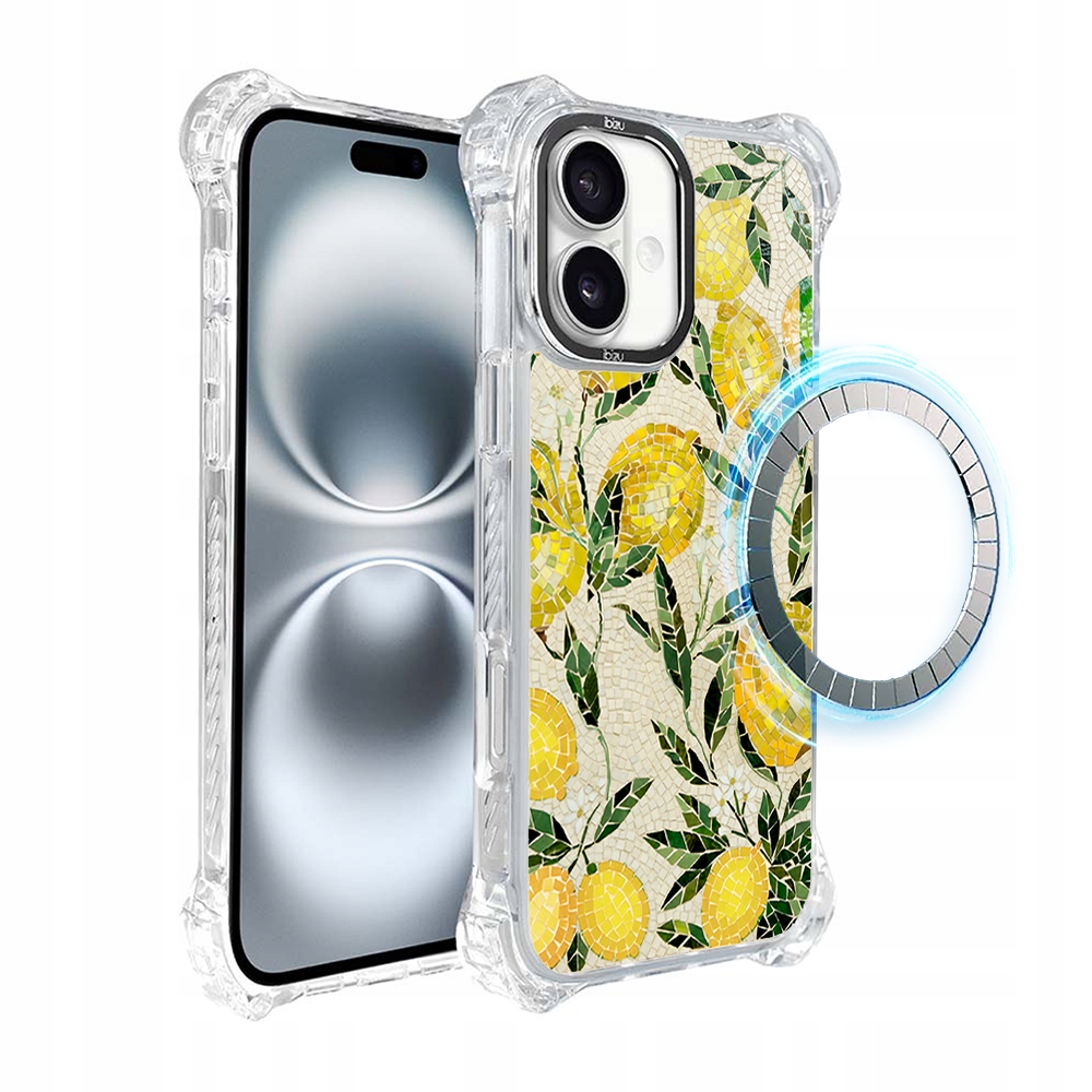 Pouzdro pro iPhone 16 Ibizu DropGuard Ultra s MagSafe, Citronové háje