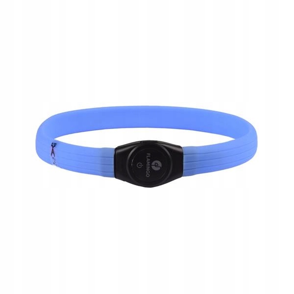 Levně Obojek svítící Ilona Visio 35-64cm modrý Flamingo