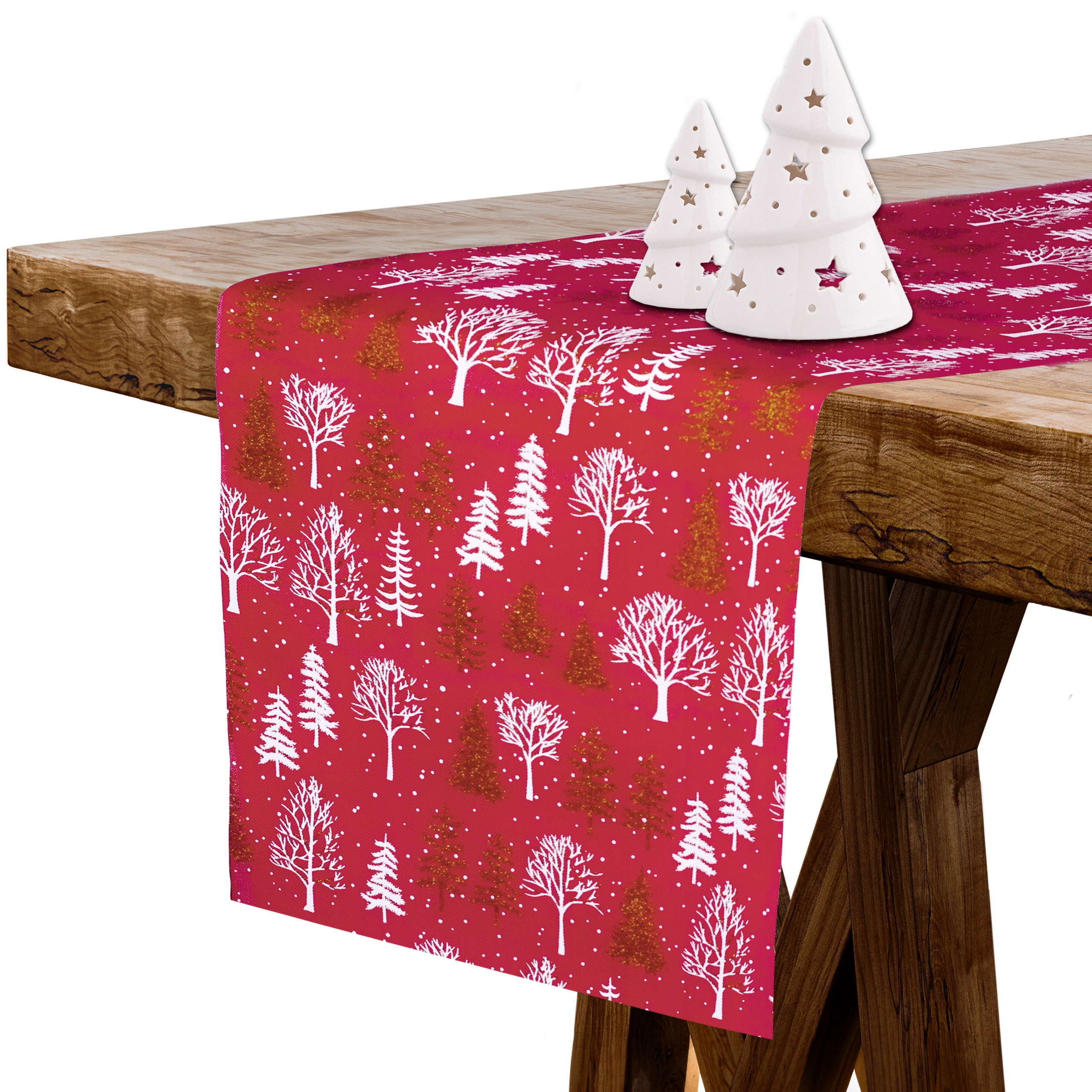 ŚWIĄTECZNY BIEŻNIK NA STÓŁ OBRUS WIGILIJNY DEKORACYJNY W ROLCE ŚWIĘTA