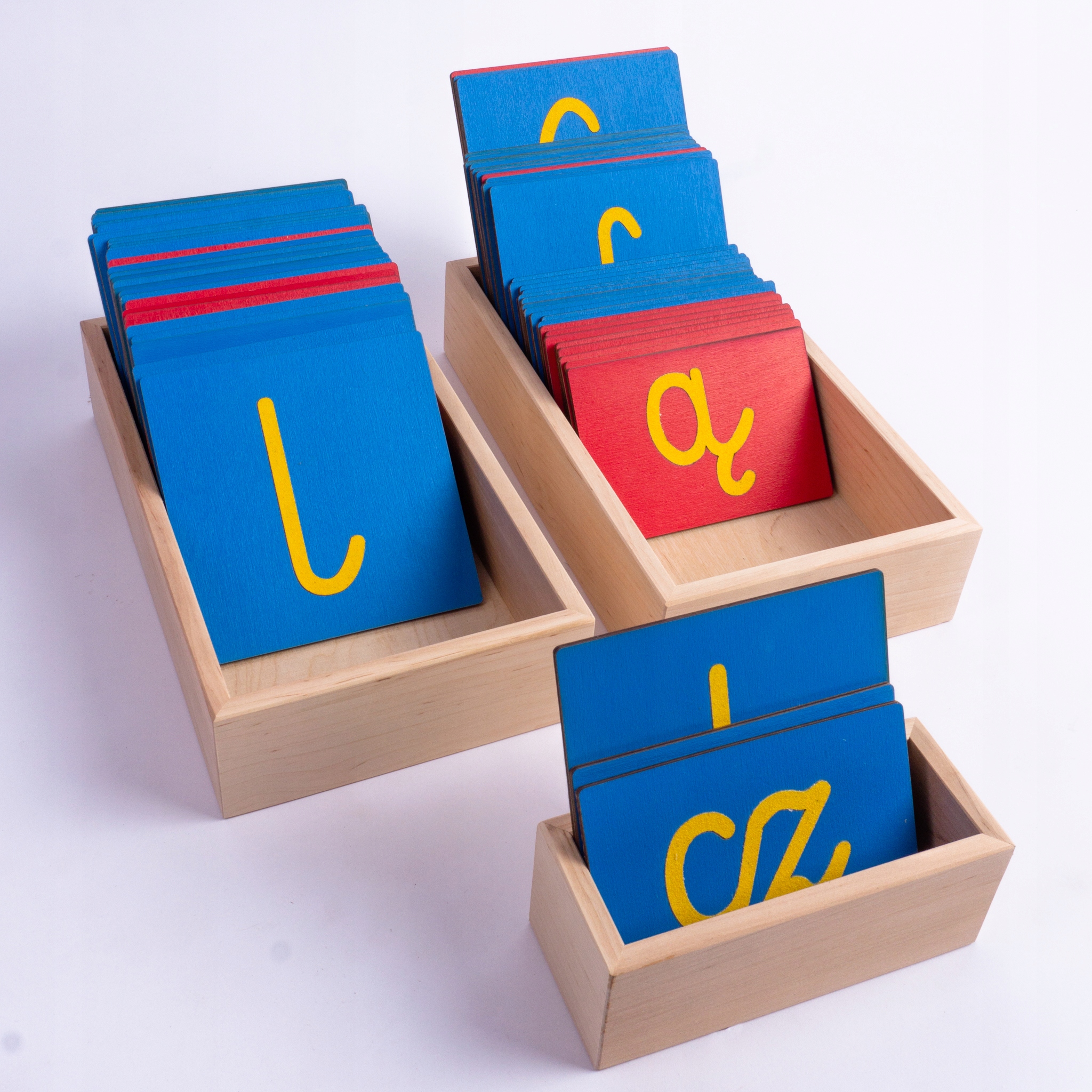 Szorstki alfabet pisany Montessori Materiał Językowy