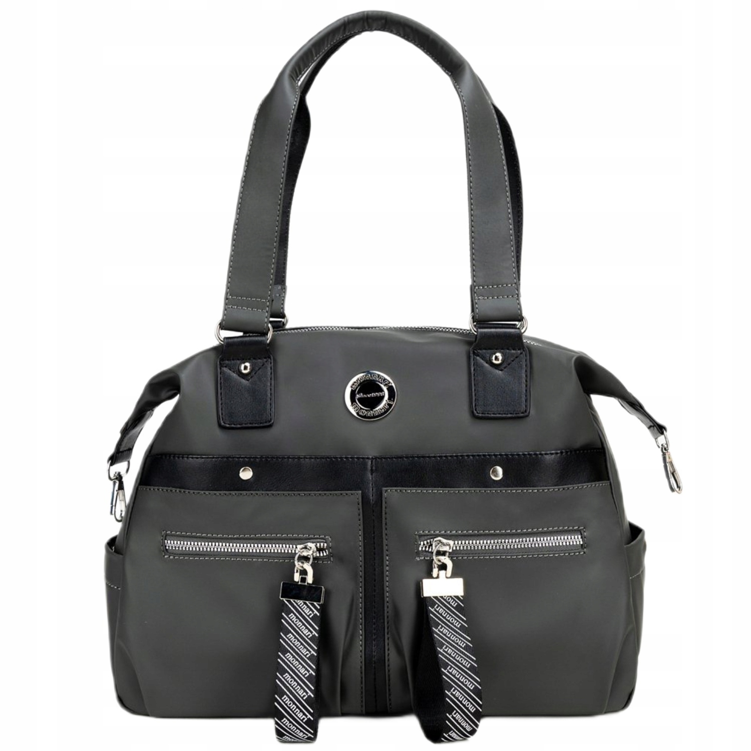 Monnari Dámská nákupní taška přes rameno Voděodolná Premium Kapsy Logo