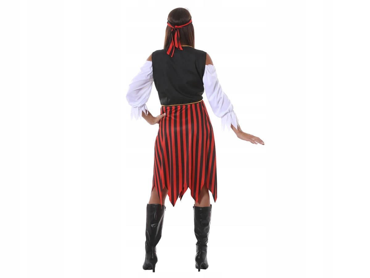 Kostým pro dospělé Pirátka vel L (páska, korzet, košile, sukně)