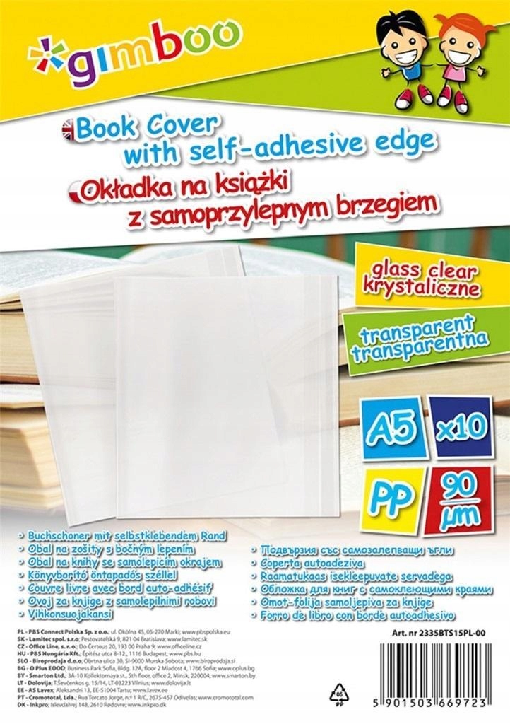 OKŁADKA NA KSIĄŻKI 25X46CM TRANSPARENTNA 10SZTUK