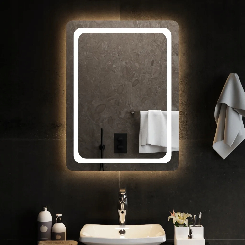 Koupelnové zrcadlo s Led osvětlením 60 x 80 cm Čirá 3154096