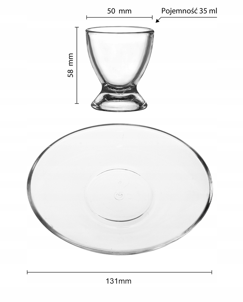 ZESTAW 6x PODSTAWKI KIELISZKI POD JAJKO + SPODKI Kod producenta 5903772913798