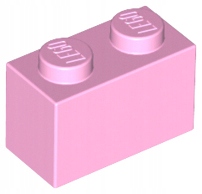 

10 szt, Lego Bright Pink Brick 1 x 2 3004 Nowe