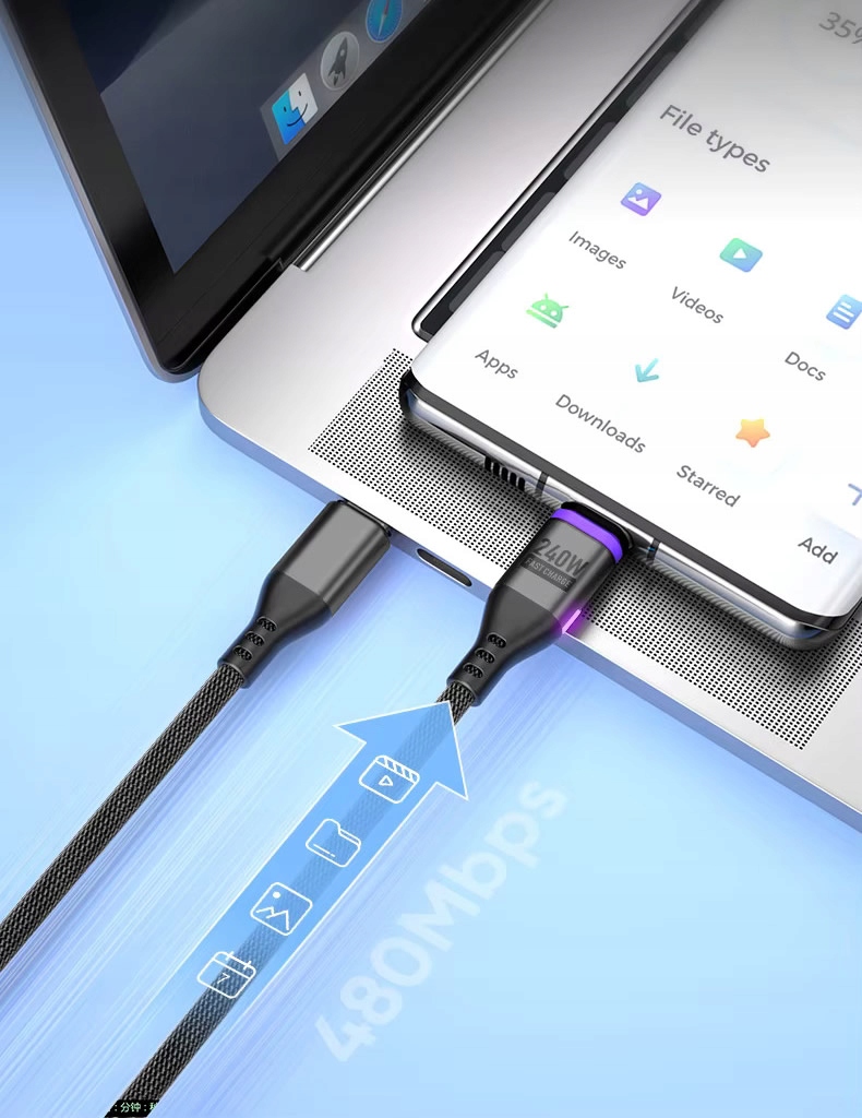 KABEL MAGNETYCZNY 1 M SZYBKIE ŁADOWANIE 5A USB C PD Marka Clark