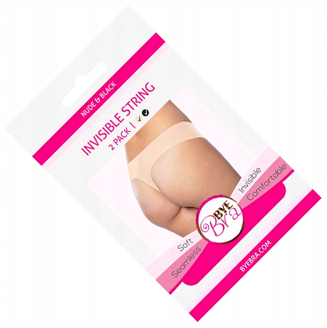 

Beżowy M Bye Bra Invisible String Czarny I - Niewi
