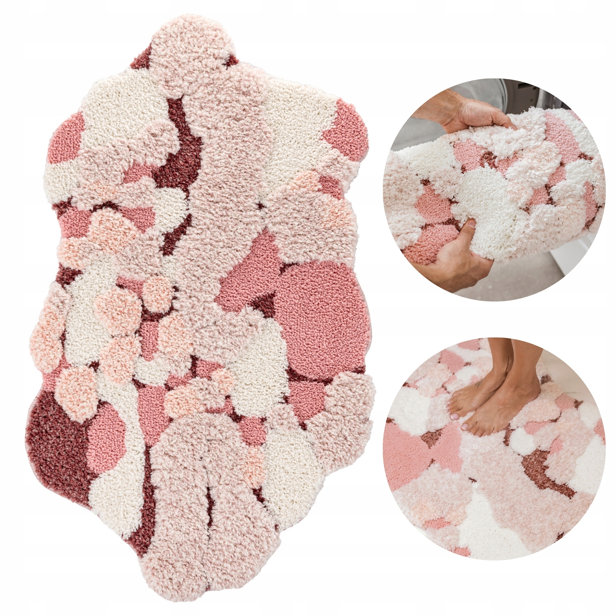 Koupelnová předložka Protiskluzová Růžová Nadýchaná 50x80 cm Premium Měkká