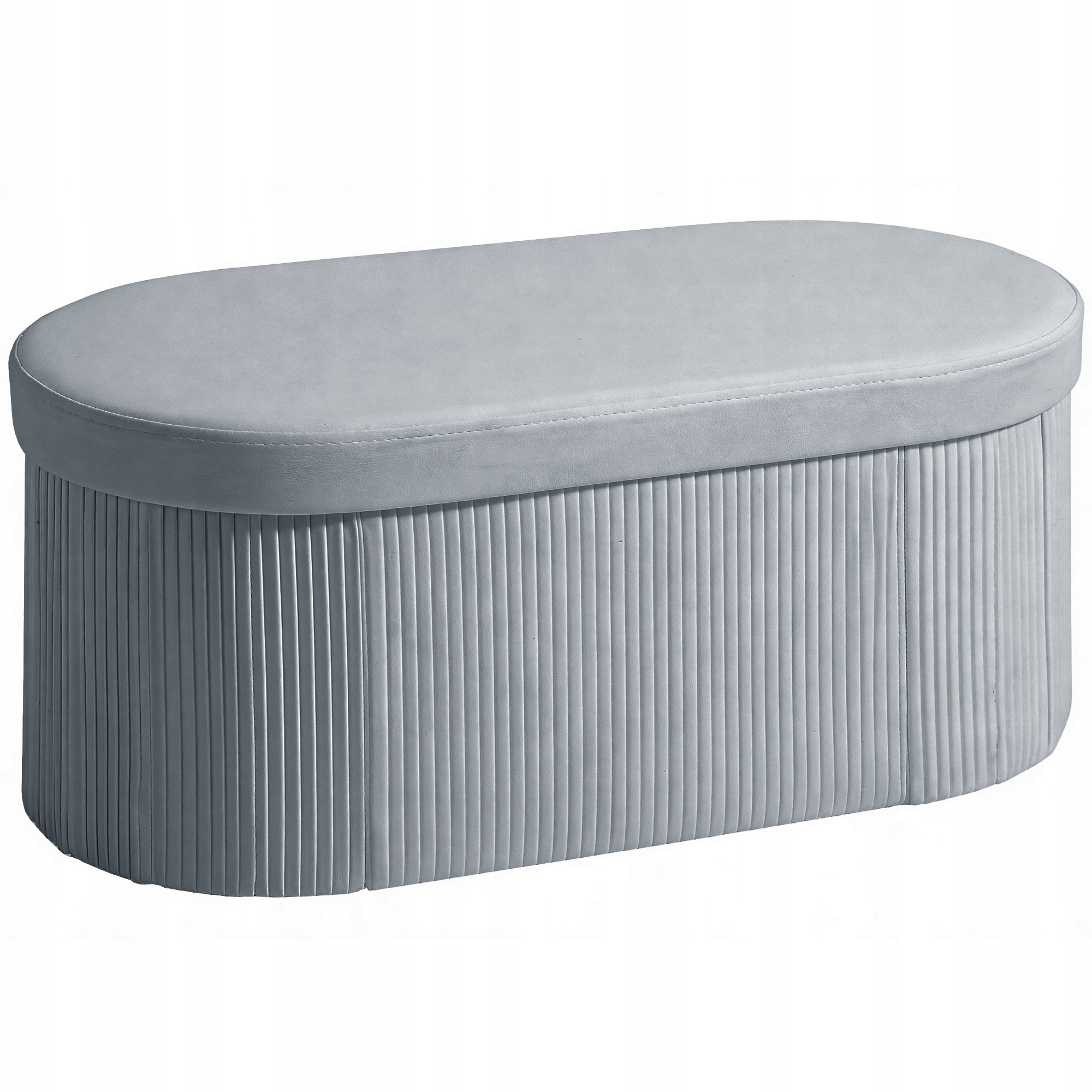 Sedátko s úložným prostorem pro dům, měkký materiál, 76x38x35 cm, šedá barva