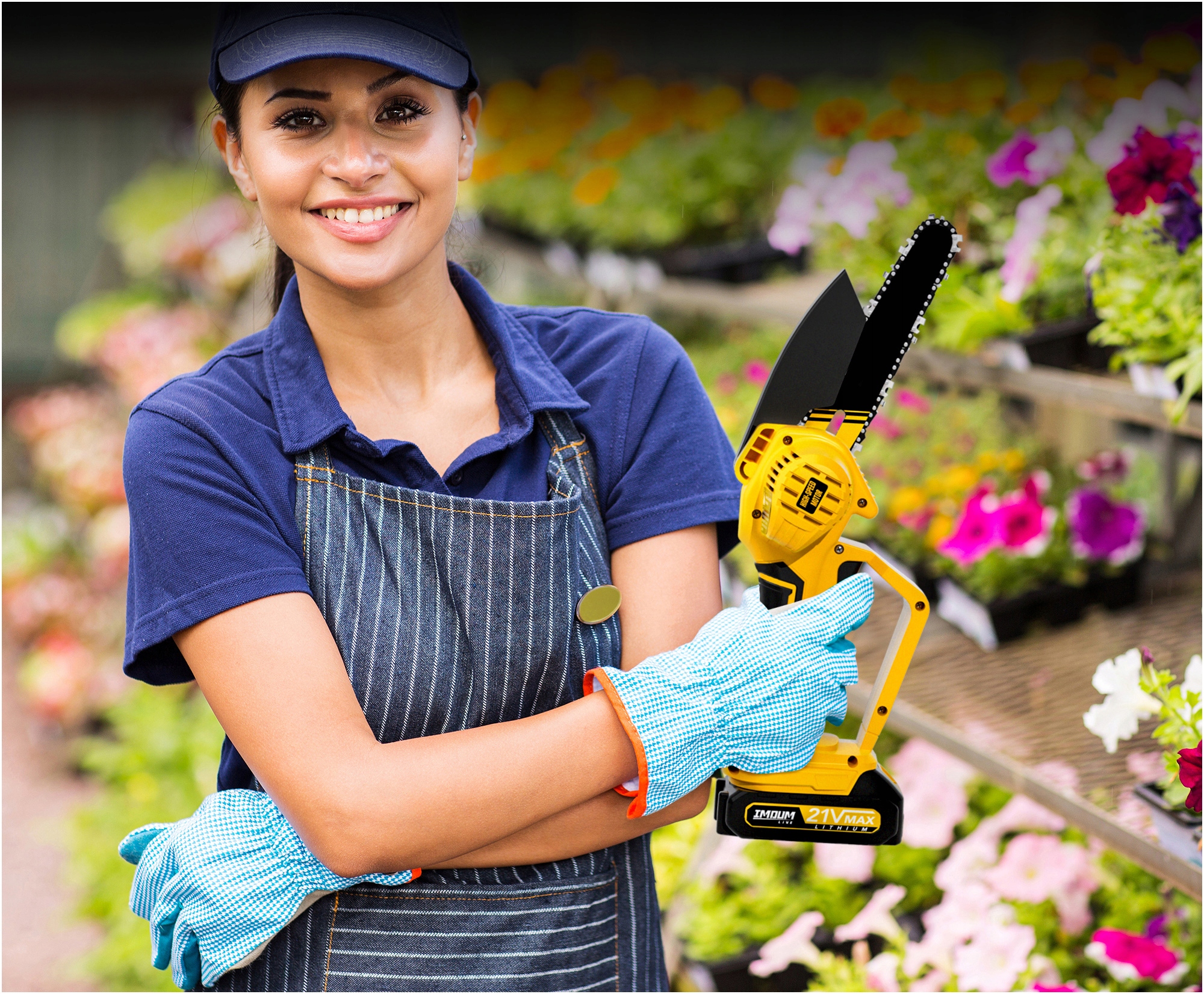 RAMIĘ WYSIĘGNIK PRZEDŁUŻKA TELESKOPOWA Z PIŁĄ 6' PIŁA NA WYSIĘGNIKU IMOUM Zasilanie akumulatorowe