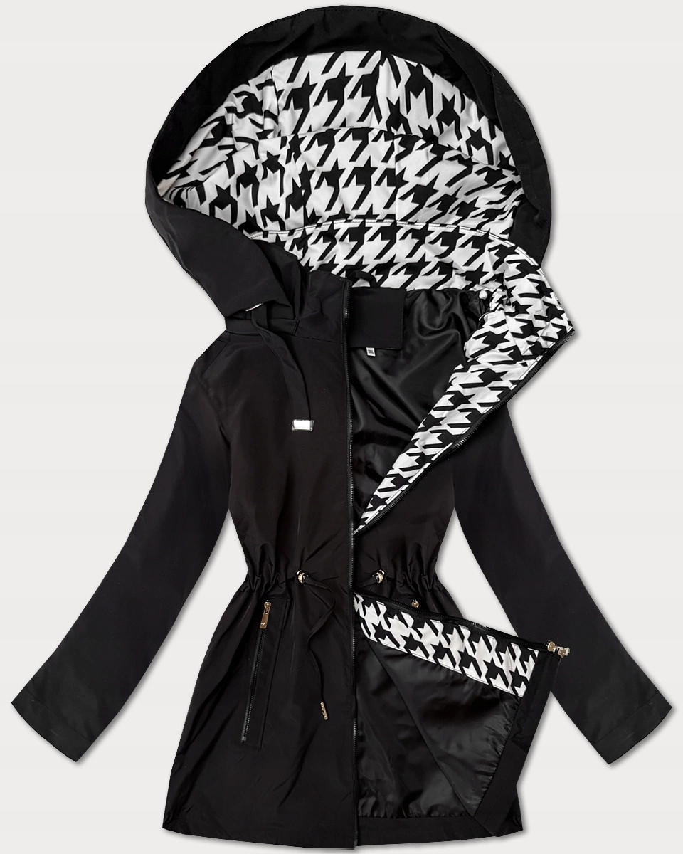 Jednoduchá Bunda Plus Size 16M9258 Černá 48