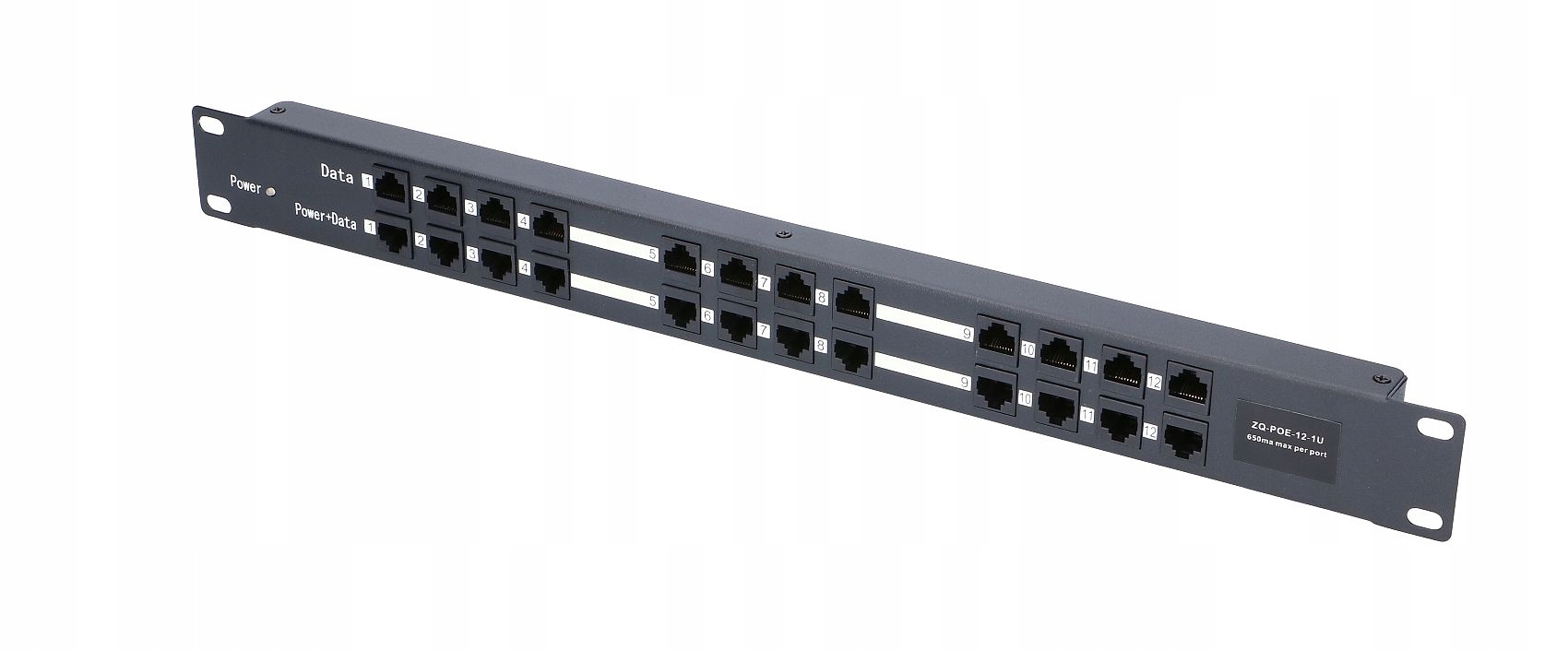 Extralink 12 Portowy PoE Injector 12x 100Mb/ s RJ45, Obudowa Rack