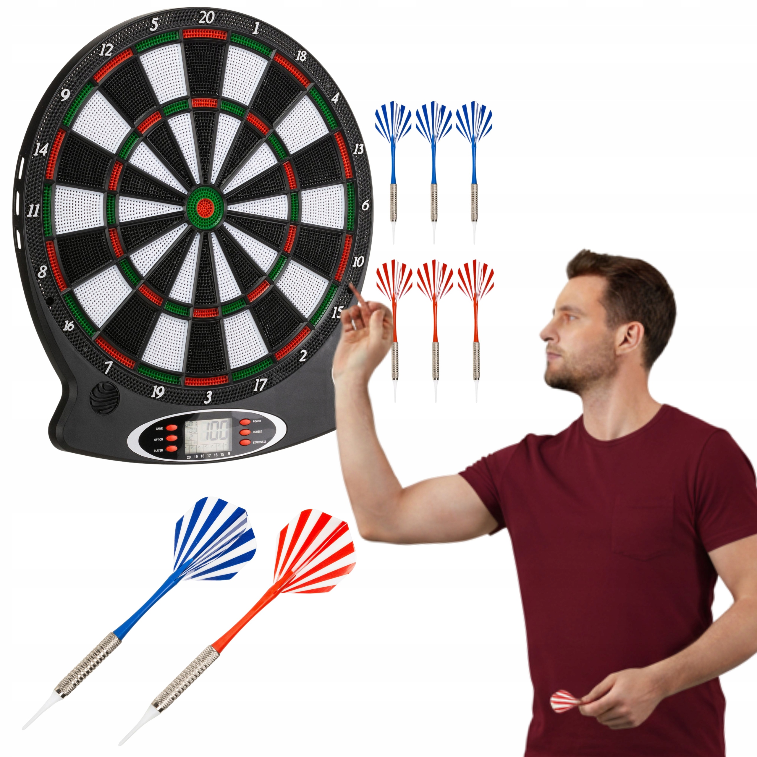 Dart Tarcza Elelktroniczna Do Gry W Rzutki Zestaw Lotki Tablica Outtec