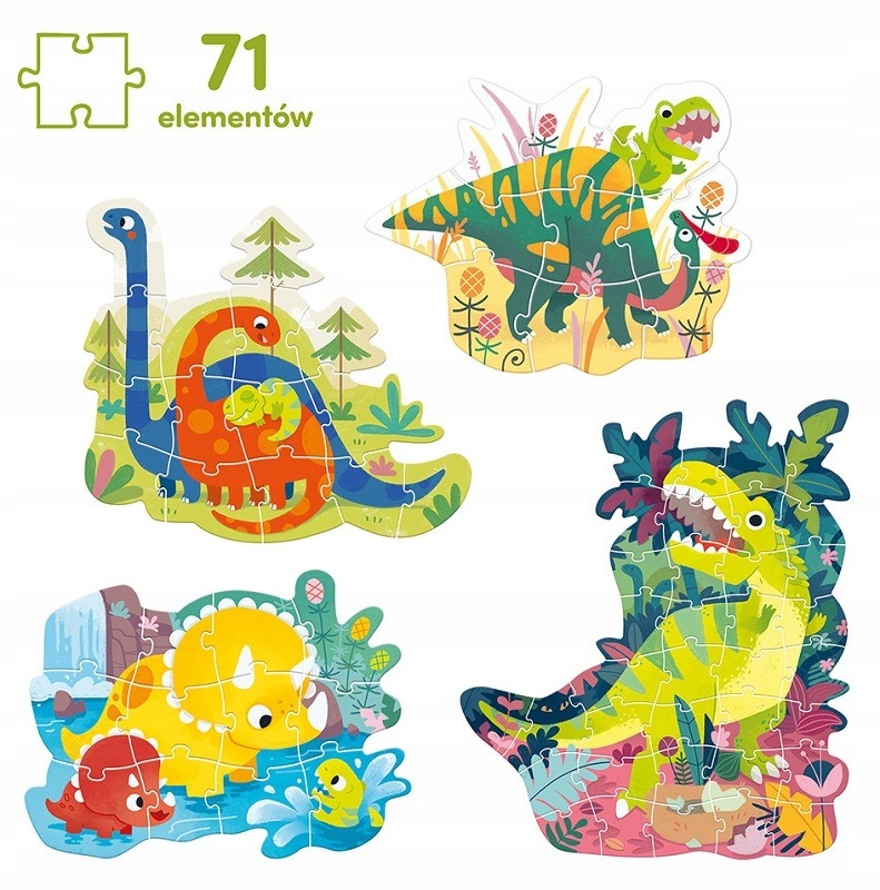 DINOZAURY puzzle tekturowe progresywne CZUCZU 3+ Certyfikaty, opinie, atesty CE