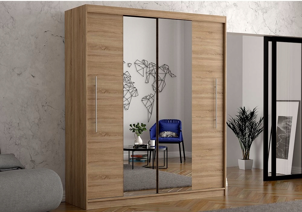 Szafa Przesuwna Z LUSTREM RICO PRO+ 200 + PÓŁKI kolory PRODUCENT Kolekcja TORINO