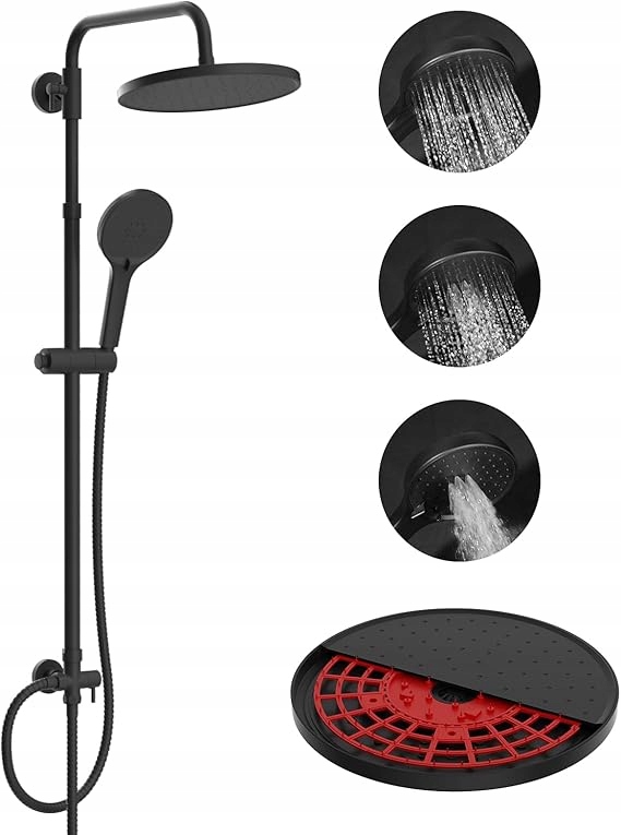 Hibbent samočistiaci sprchový set čierny mat