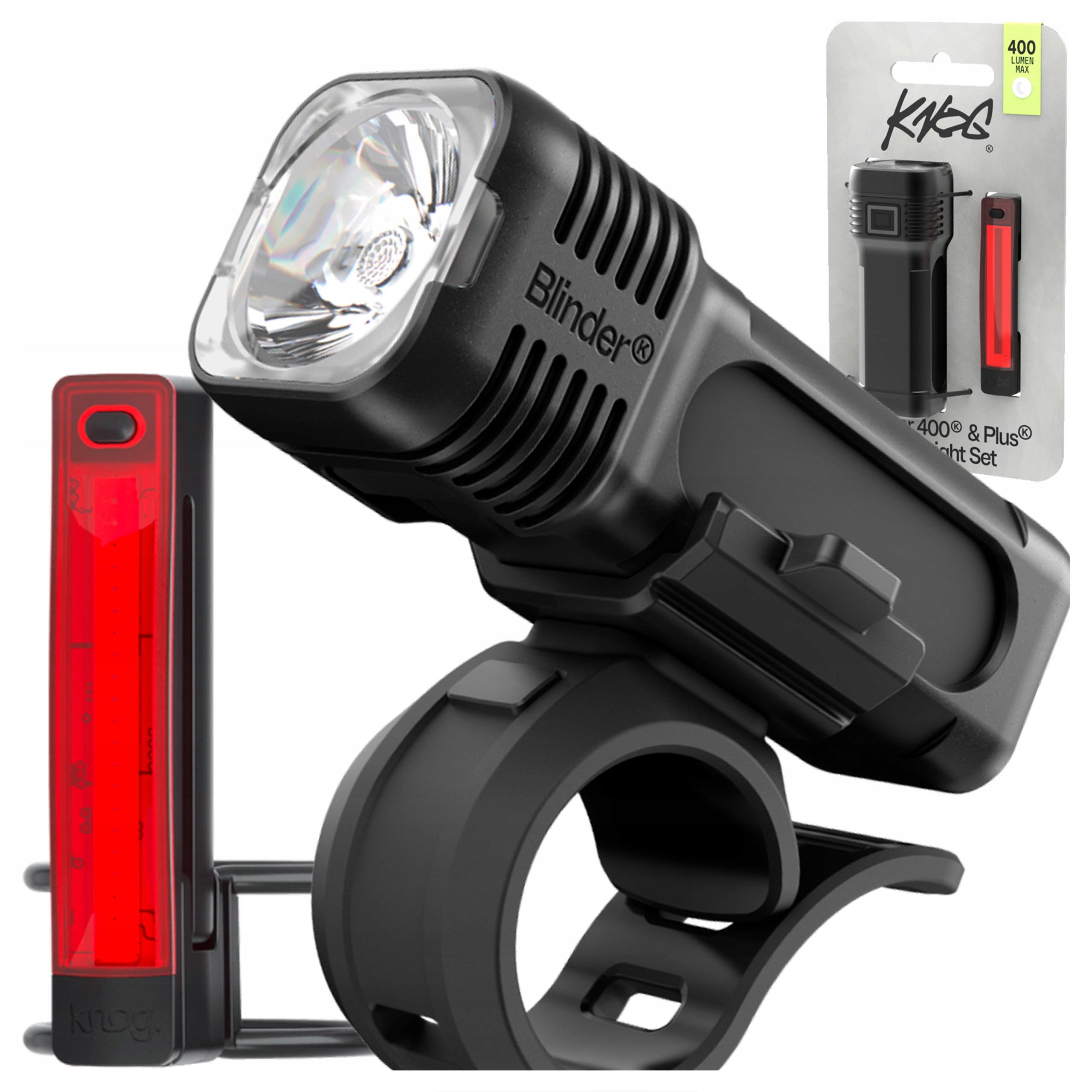 Sada Světel Na Kolo Knog Blinder 400 Plus Twinpack Usb 400 20 lm