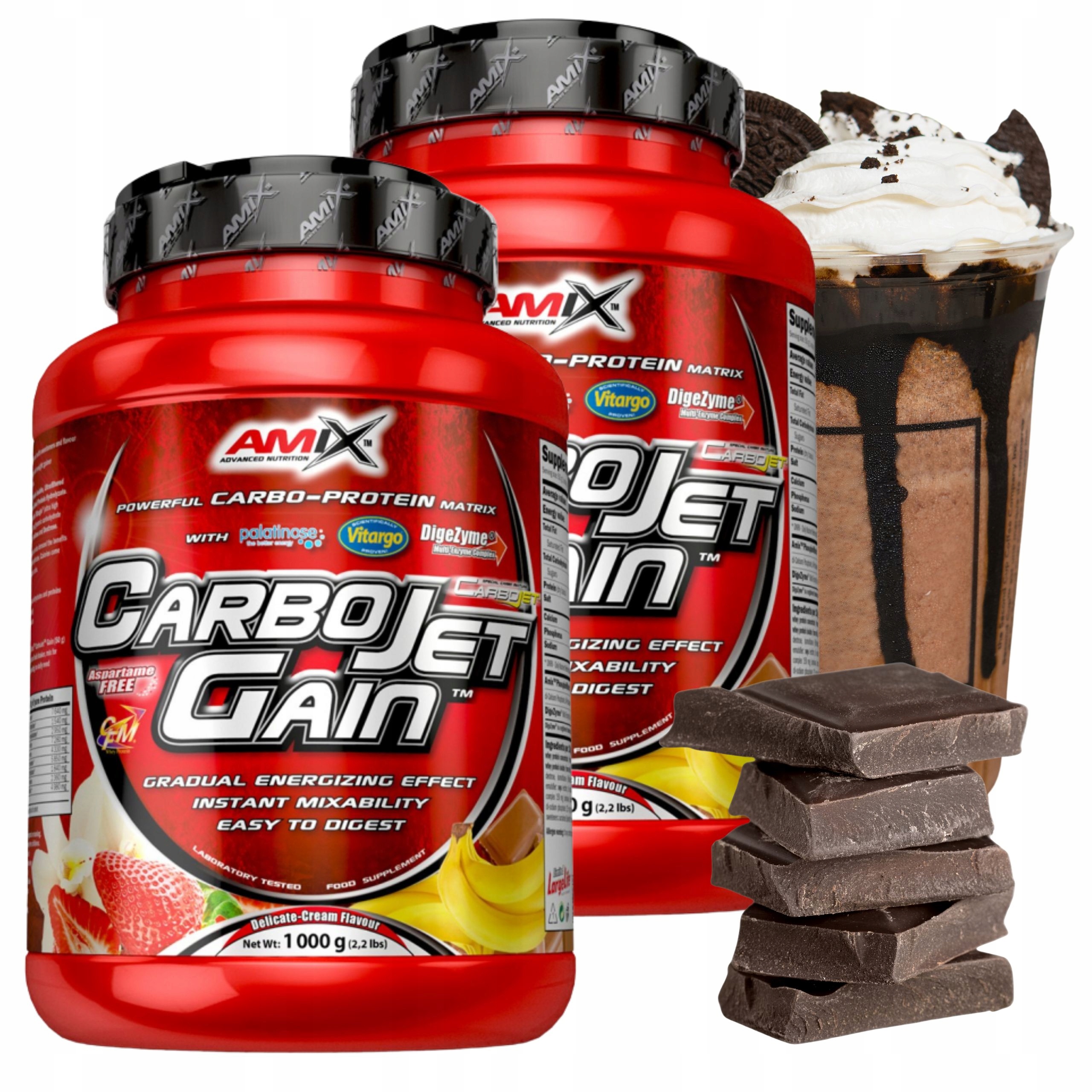 Gainer Na Hmotu Doplněk Stravy na Svaly Bílkoviny Cfm Sacharidy Složené 2 x 1 kg