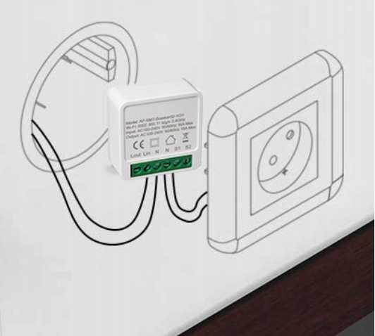 Dopuszkowy włącznik WiFi Gniazdo przekaźnik 1CH Kod producenta Inteligentny włącznik do puszki