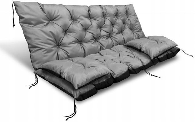 Vodotesný záhradný vankúš XL sivý s 2 vankúšmi