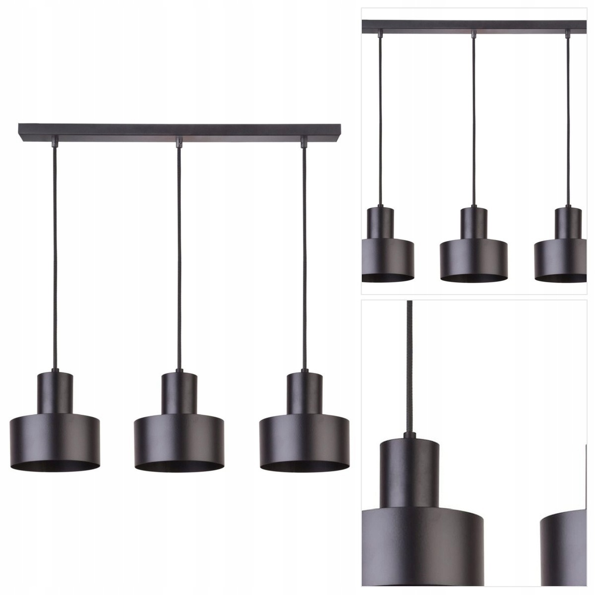 Černá závěsná lampa Rif harmonická forma v předsíni Sigma Lighting