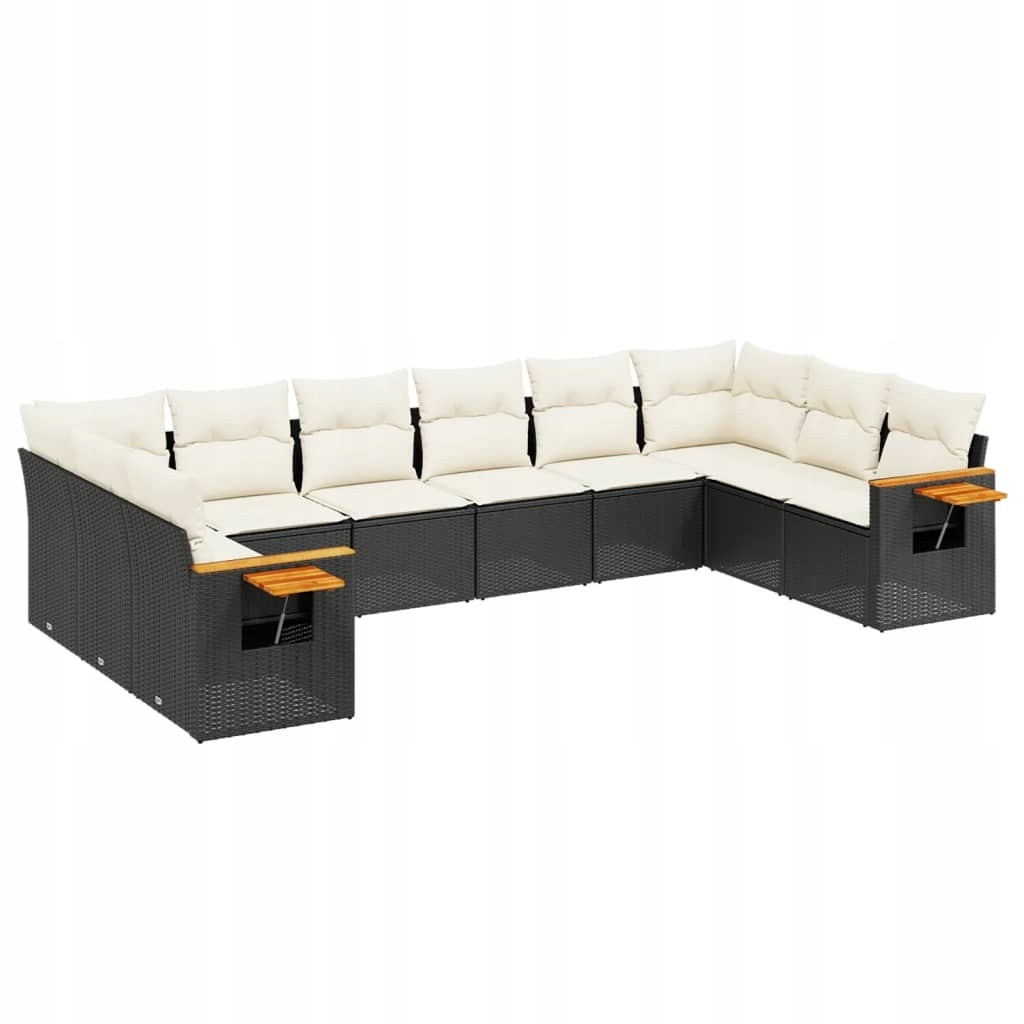 Set zahradního nábytku VidaXL technorattan vidaXL černý 10 el.