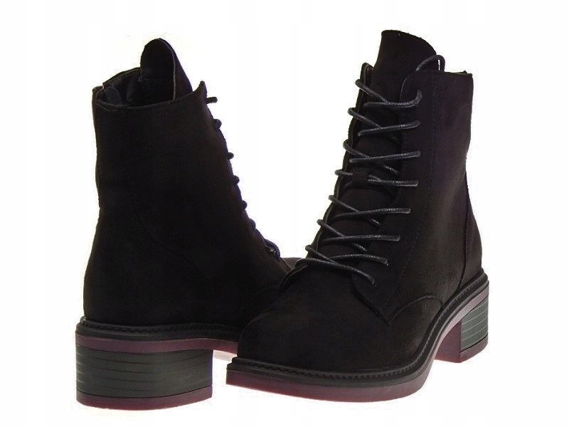 Botki damskie zamszowe ocieplane czarne r.39 Marka inna