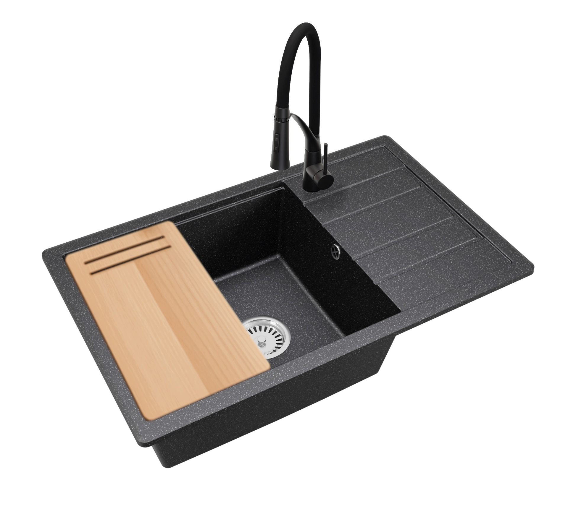 Granitový jednokomorový drez Zircon 8010 Doska Sifón Batéria