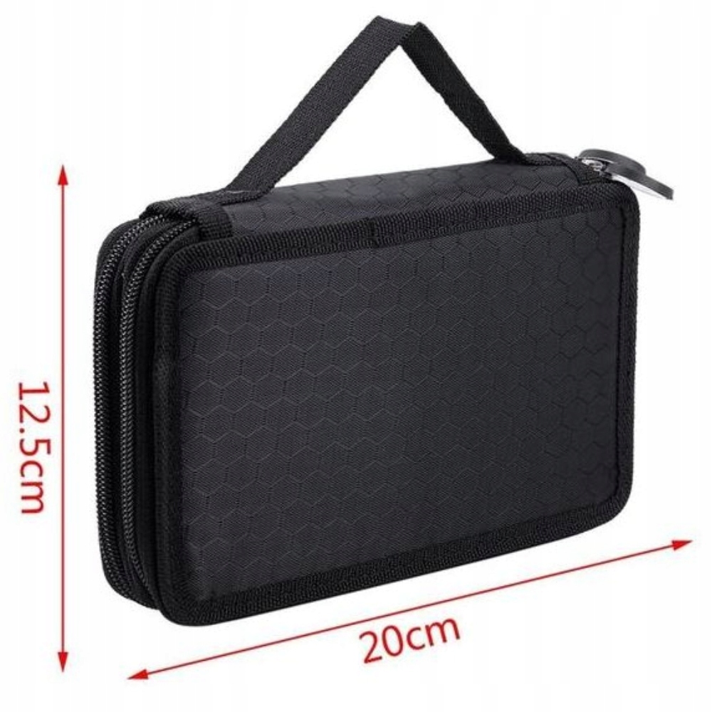 PIÓRNIK SZKOLNY ROZKŁADANY DWUKOMOROWY PRZYBORNIK ORGANIZER NA KREDKI EMOTY Kolor czarny