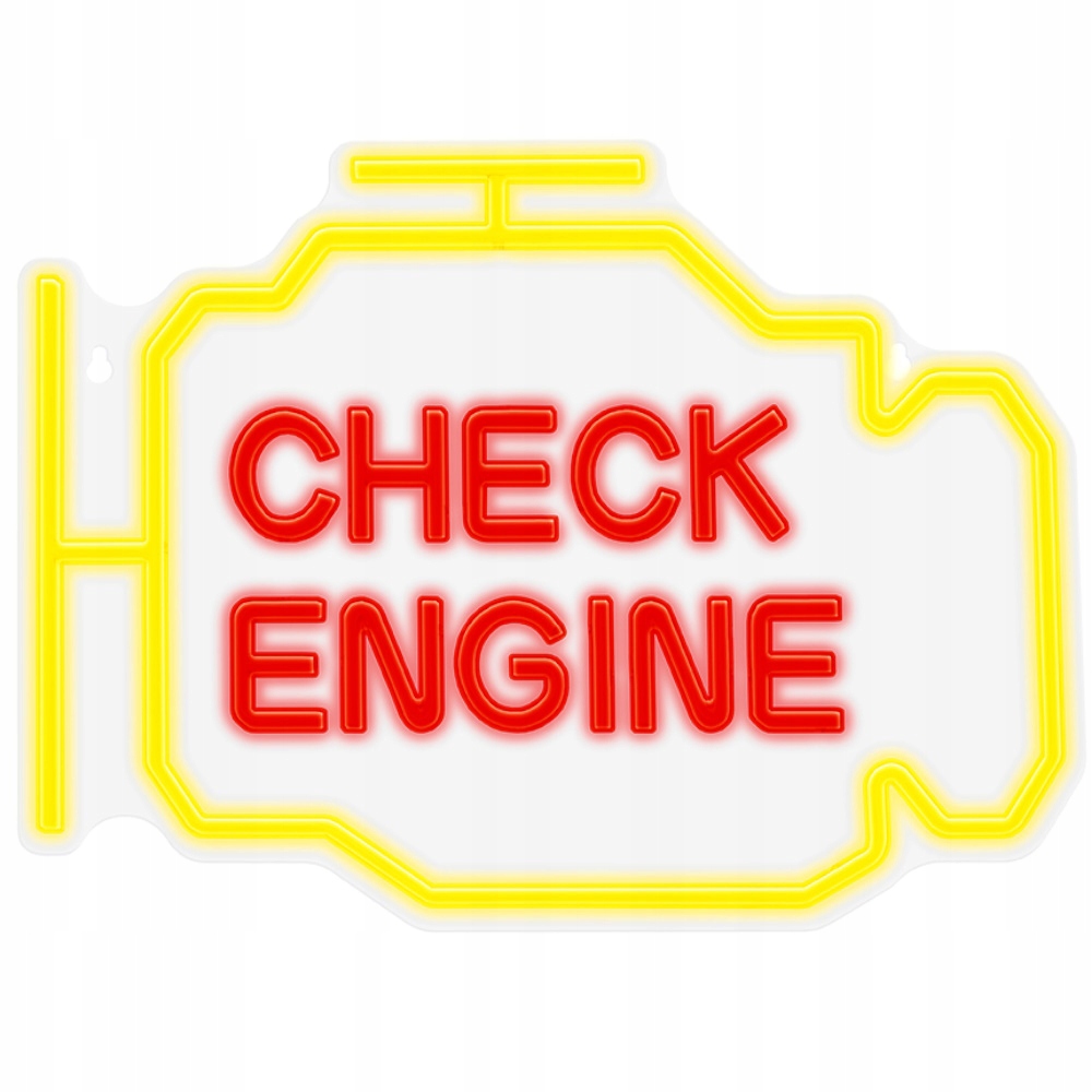 Neon Check Engine Led pleksi duży do warsztatu garażu szyld ozdoba reklama