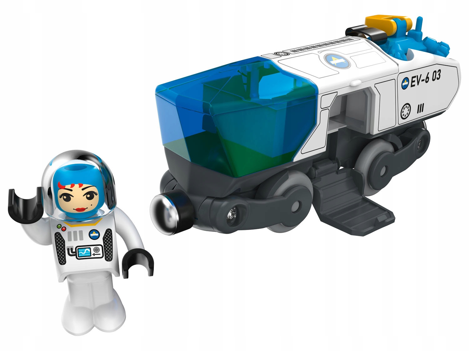 PLAYTIVE drewniana kolejka 75 elem. STACJA KOSMICZNA Napęd elektryczny tak