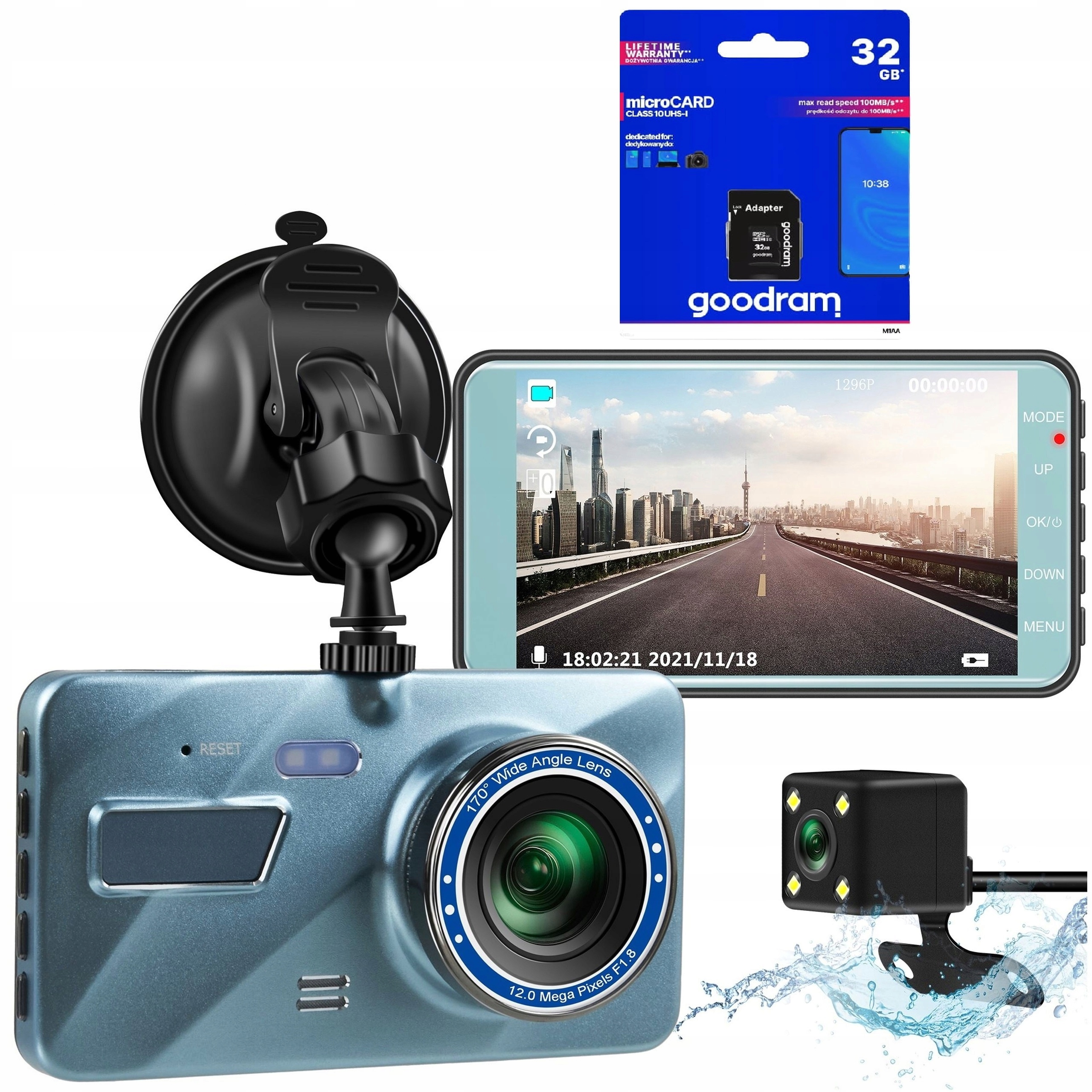 WIDEOREJESTRATOR Kamera samochodowa PRZÓD TYŁ PL