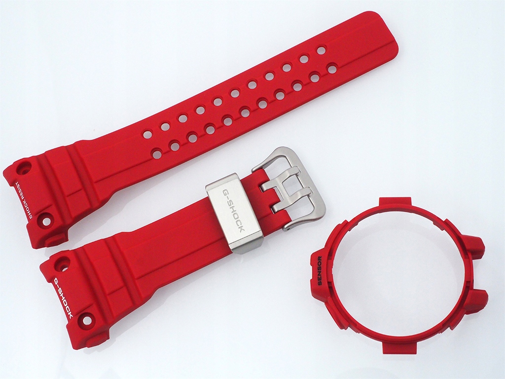 Casio pásek a bezel GWN-1000RD-4 GWN-1000 komplet červený originální