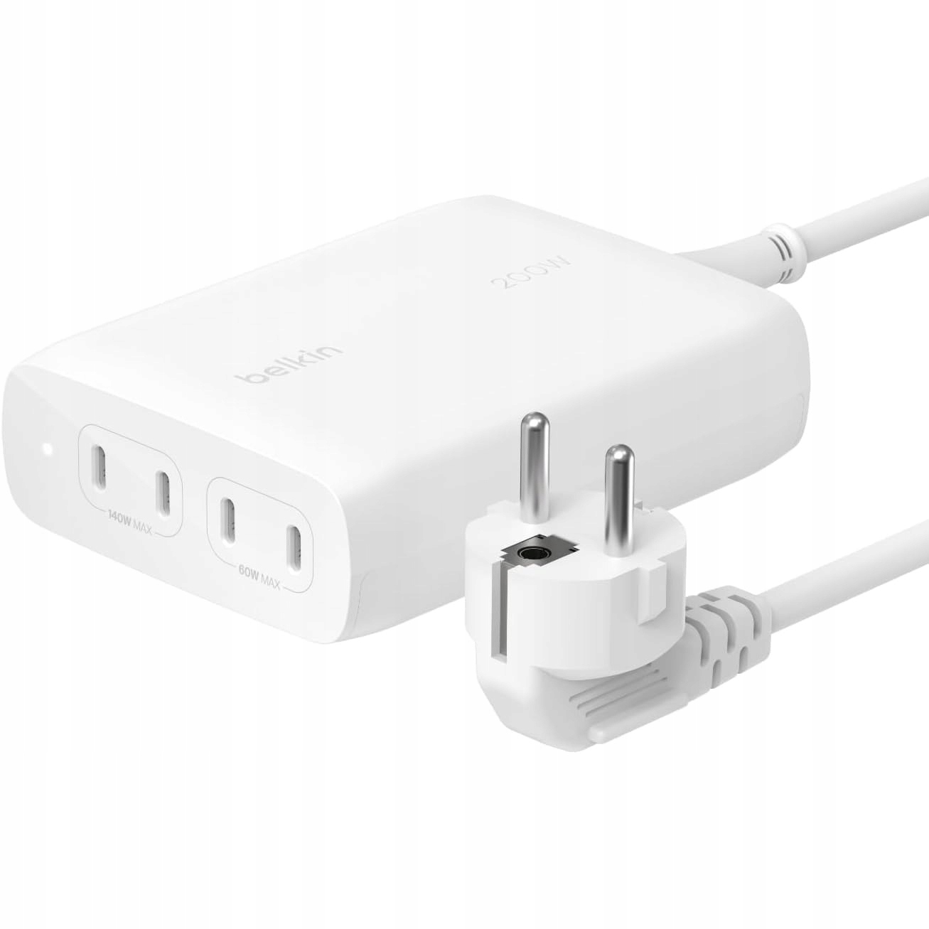 Belkin Ładowarka sieciowa Boost GaN 200W 4 porty Usb-c Pd 3.1 5A biurkowa