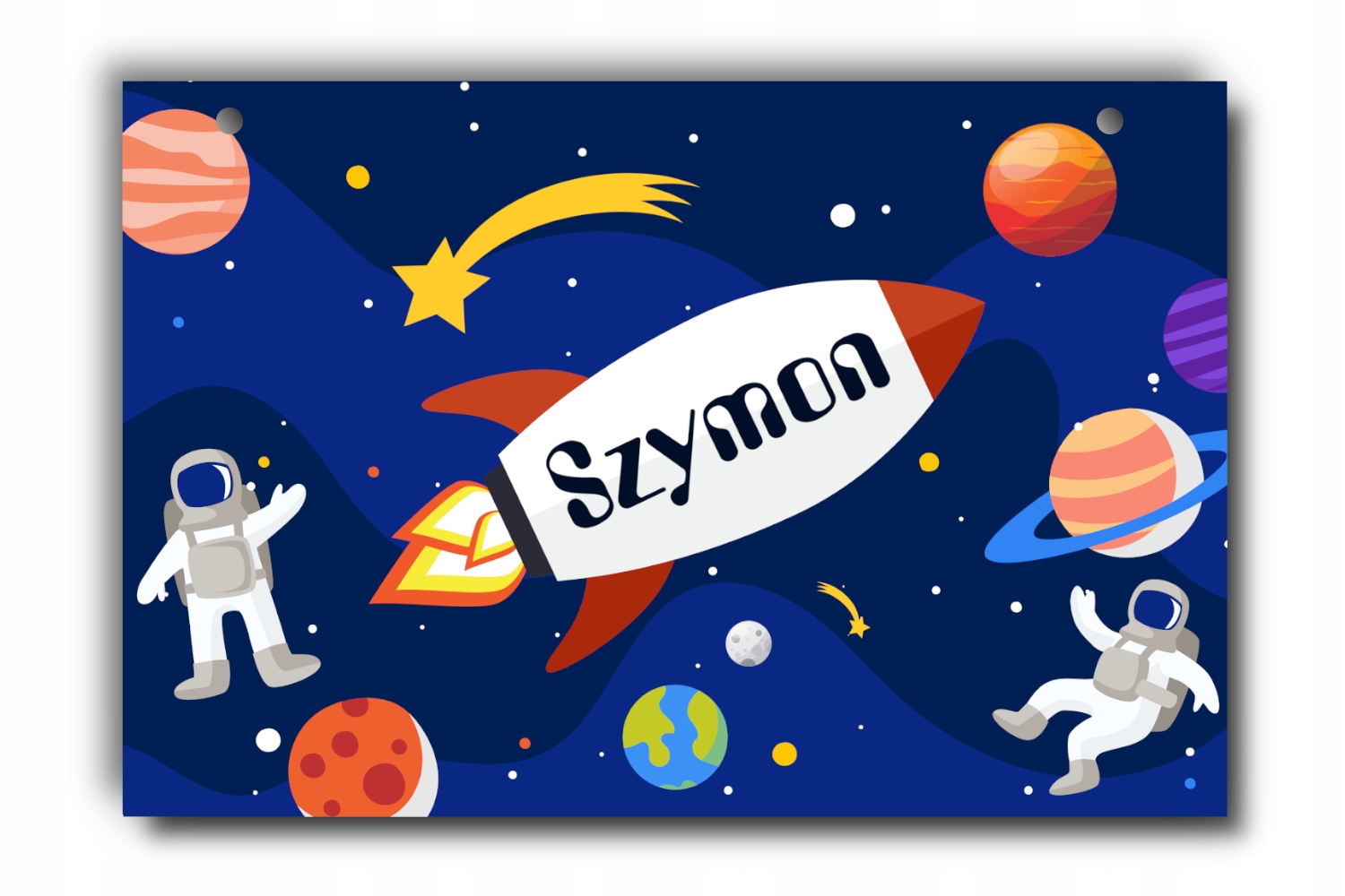 Tabliczka dla dziecka do pokoju kosmos imię A4 Marka inna marka