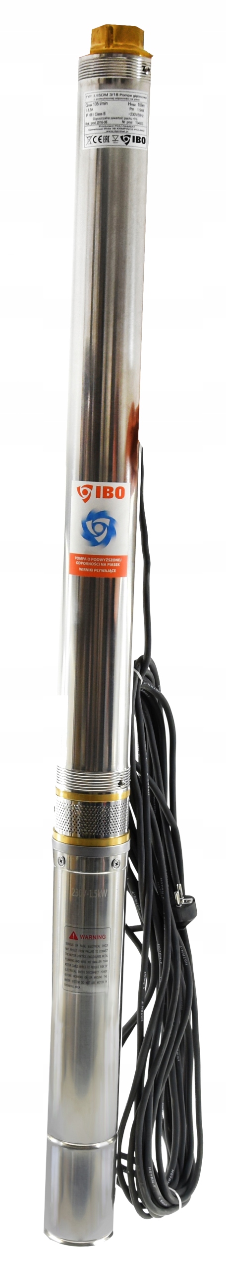 

Pompa głębinowa 3" Ti 27 Ibo 750W Kabel 20M