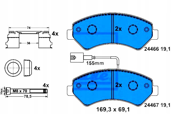 Ate Brzdové Destičky Fiat Přední Ducato 06- Nabídka 1600 Kg 2 Asistent řidiče #28
