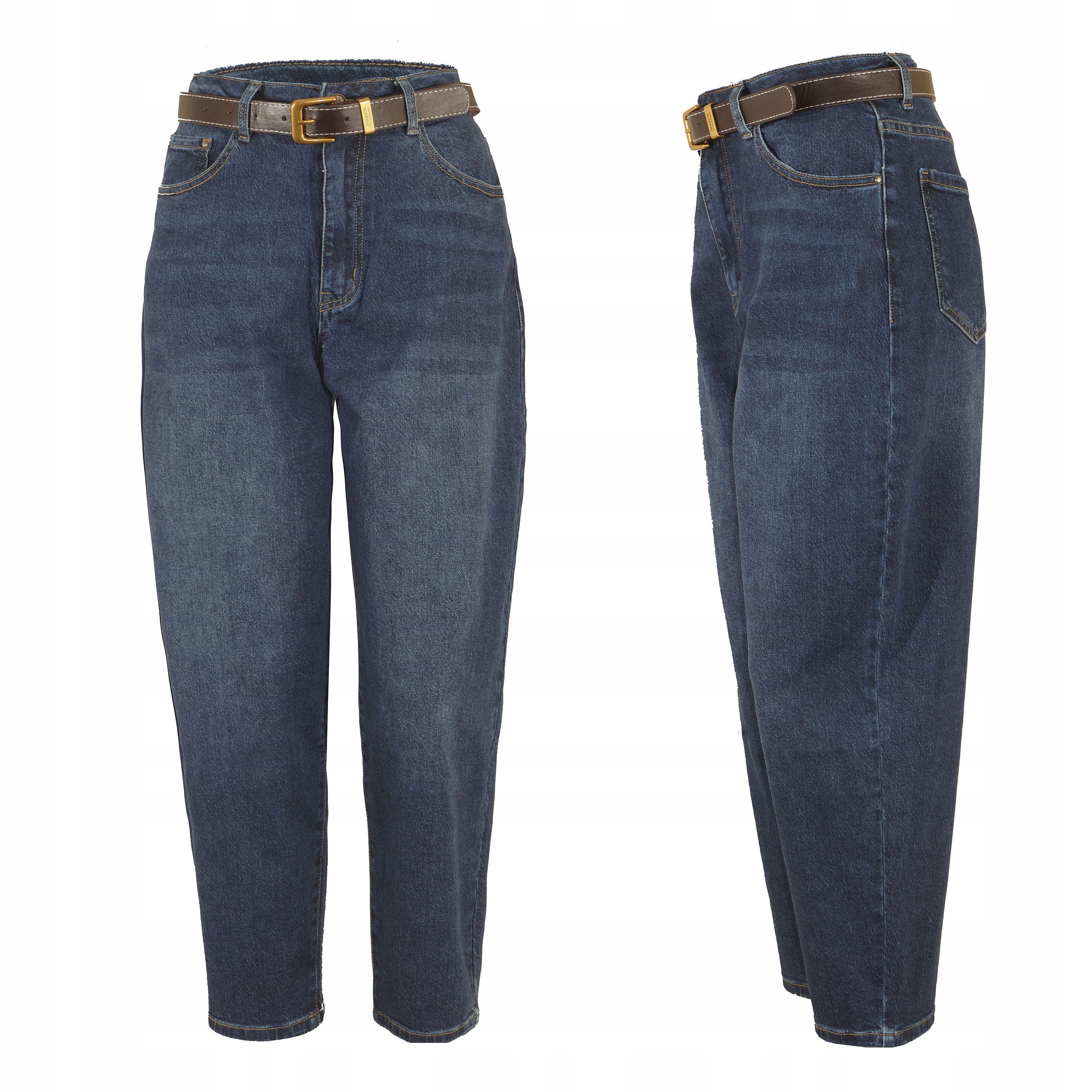 M.Sara Spodnie Damskie 7/8 Jeansy Balloon Luźne Wys. Stan 3XL 46