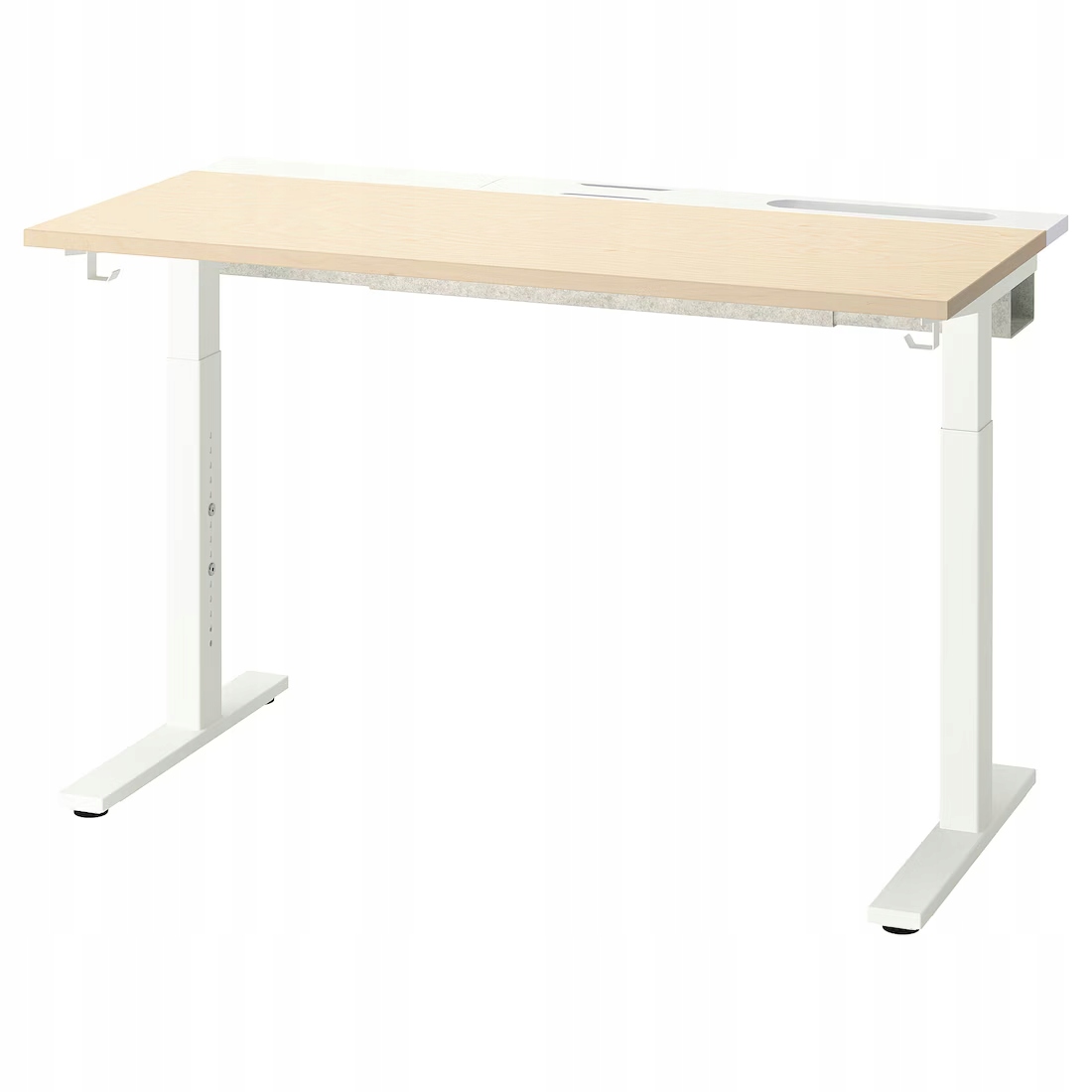 Ikea Mittzon Biurko 120x60 cm okleina brzoza biały regulowana wysokość