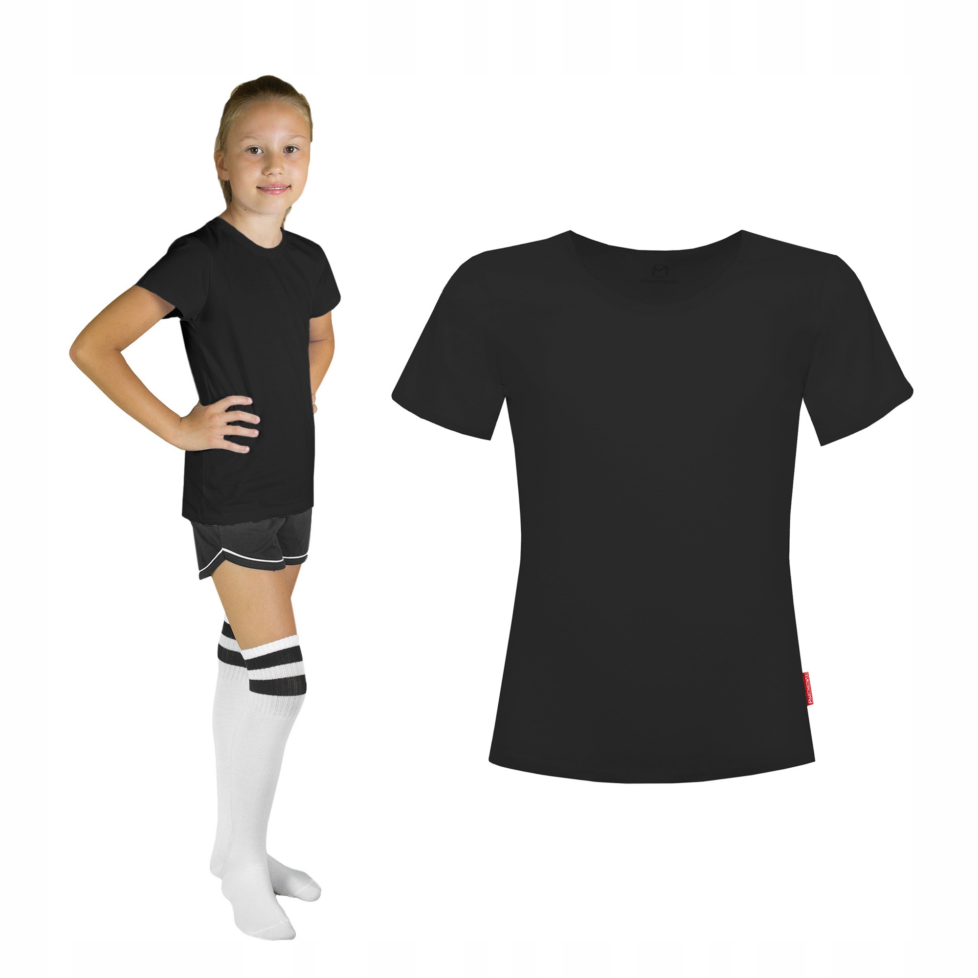 

Czarny T-shirt Gładki Dla Dziewczynki 104 CM