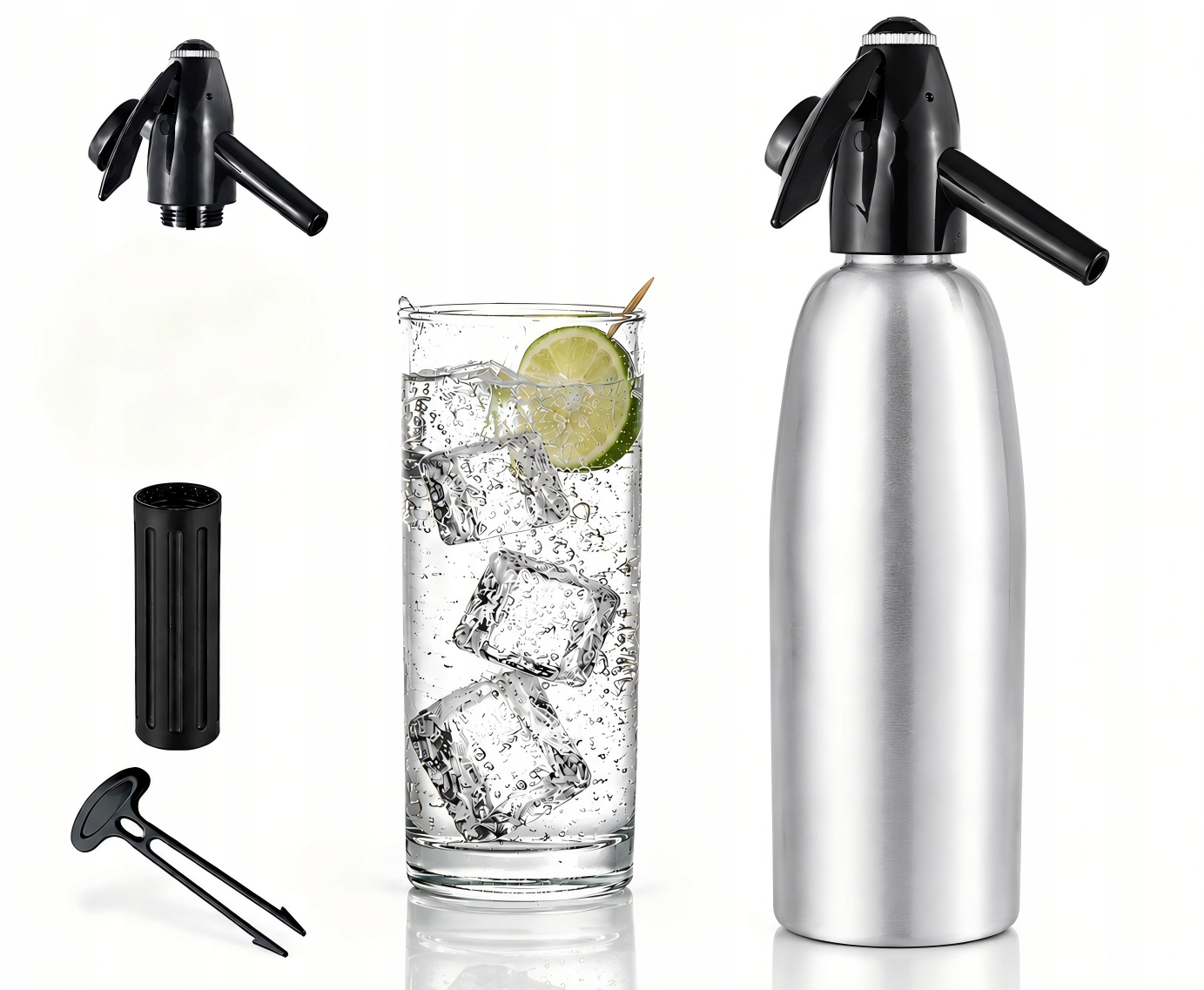 Sifon pro sodovou a perlivou vodu – saturátor CO2 1 l