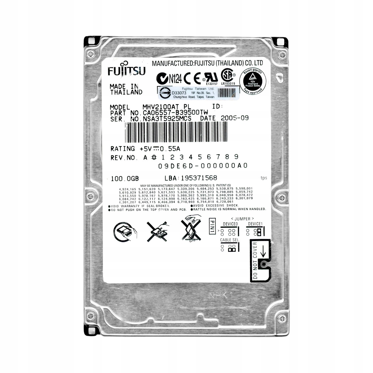 Fujitsu 100GB 4.2k 2MB Ata 2.5'' MHV2100AT