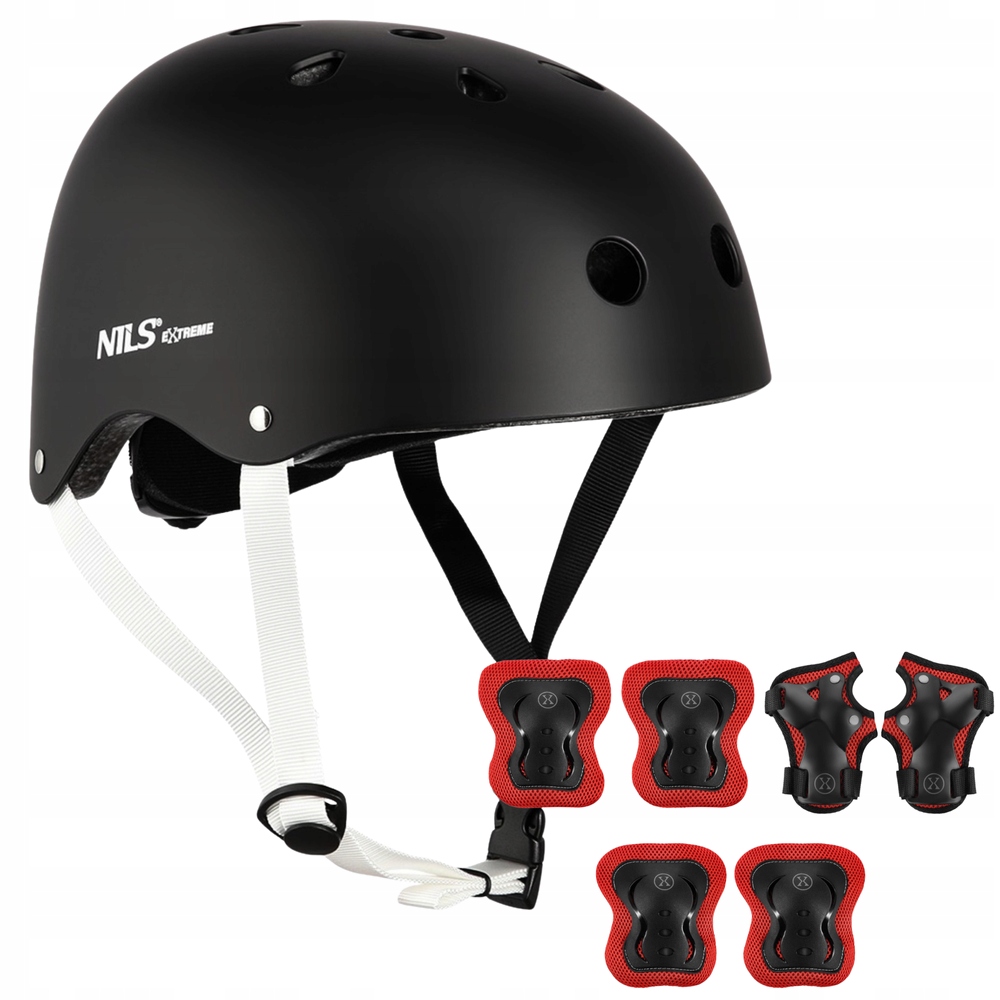 Kask Rowerowy Regulowany Na Deskorolkę Dla Dziecka 58-61 cm Ochraniacze L