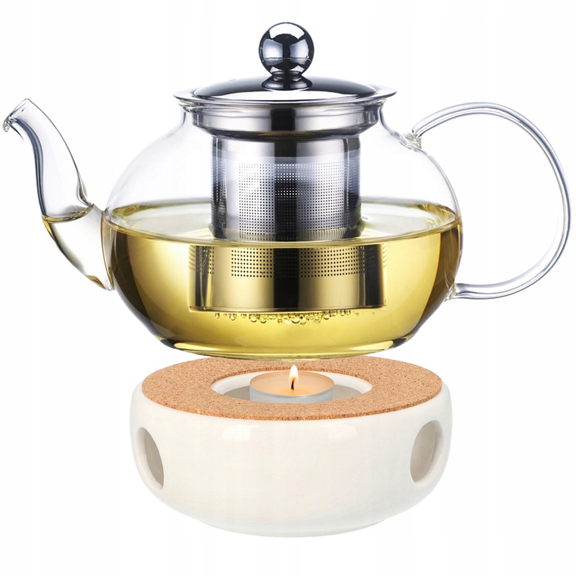 

Szklany Zaparzacz Do Herbaty 1200ml Podgrzewacz