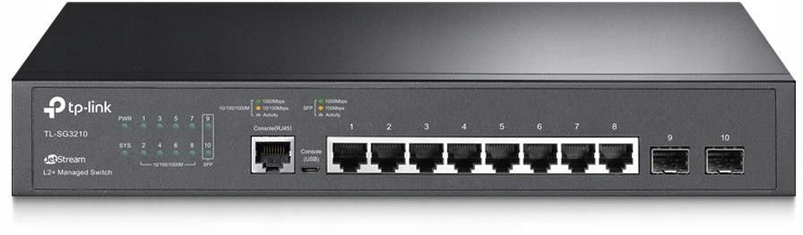 Switch zarządzalny TP-Link TL-SG3210 V3 JetStream L2+ 8x1GbE 2x1GbE SFP