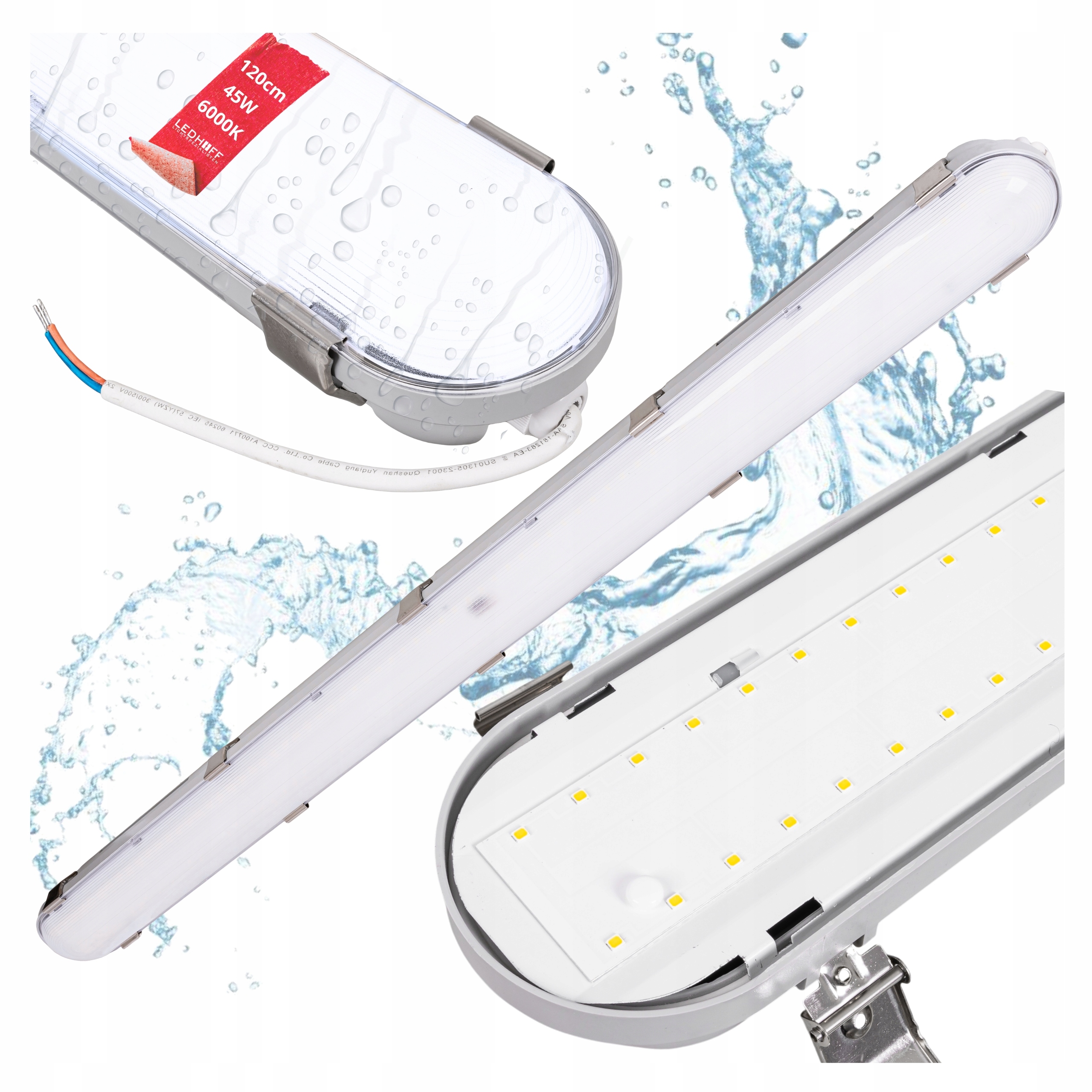 Oprawa hermetyczna Led Lampa sufitowa warsztatowa 120cm 45W Mocna do garażu